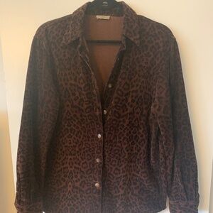 Corduroy leopard shirt